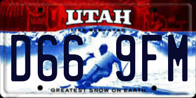 UT license plate D669FM