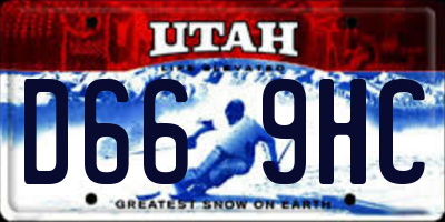 UT license plate D669HC