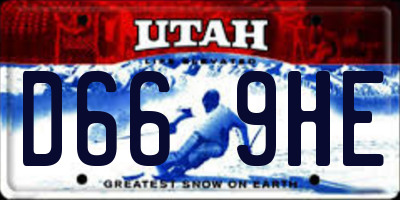 UT license plate D669HE