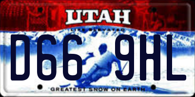 UT license plate D669HL