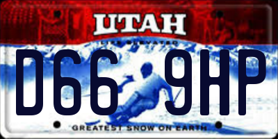 UT license plate D669HP