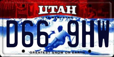 UT license plate D669HW
