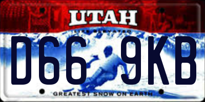 UT license plate D669KB