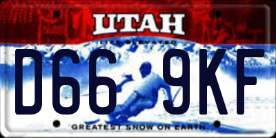 UT license plate D669KF