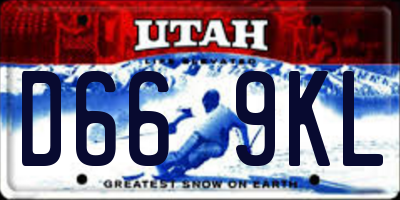 UT license plate D669KL
