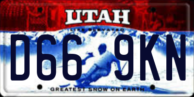 UT license plate D669KN
