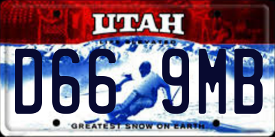 UT license plate D669MB