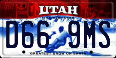 UT license plate D669MS