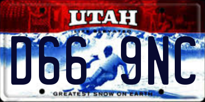 UT license plate D669NC