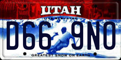 UT license plate D669NO