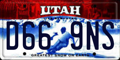 UT license plate D669NS