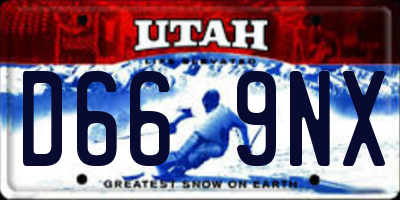 UT license plate D669NX
