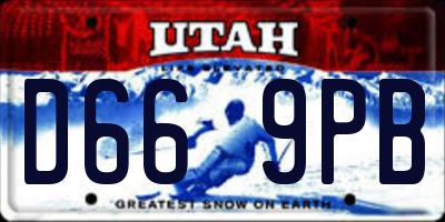 UT license plate D669PB