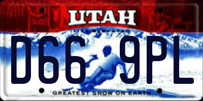 UT license plate D669PL
