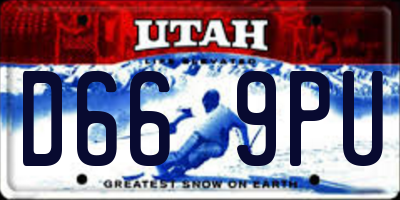 UT license plate D669PU