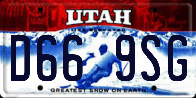 UT license plate D669SG