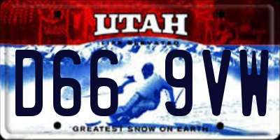 UT license plate D669VW