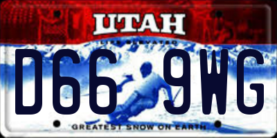 UT license plate D669WG