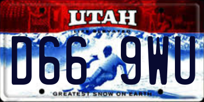 UT license plate D669WU