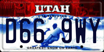 UT license plate D669WY