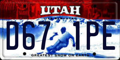 UT license plate D671PE