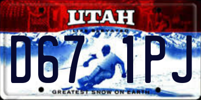UT license plate D671PJ