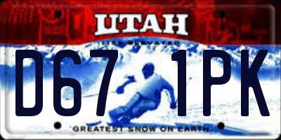 UT license plate D671PK