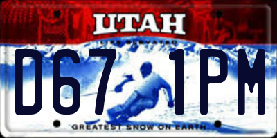 UT license plate D671PM