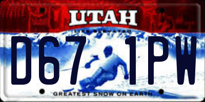 UT license plate D671PW