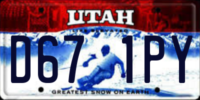 UT license plate D671PY