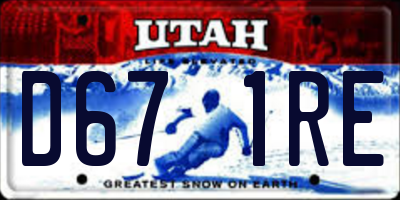 UT license plate D671RE