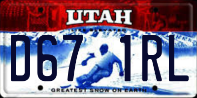UT license plate D671RL