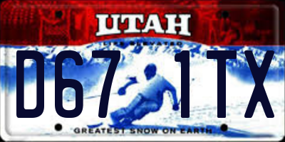UT license plate D671TX