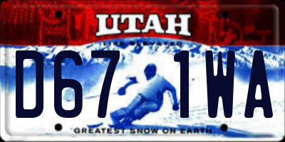 UT license plate D671WA