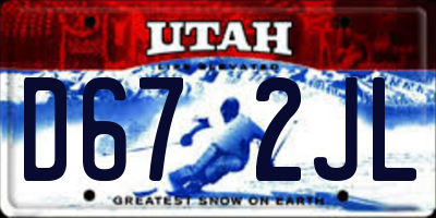 UT license plate D672JL