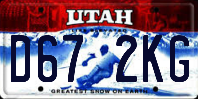 UT license plate D672KG