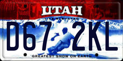 UT license plate D672KL