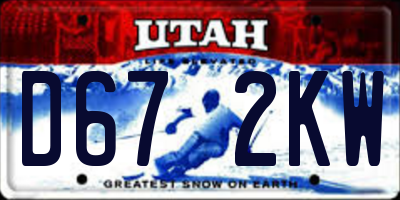 UT license plate D672KW