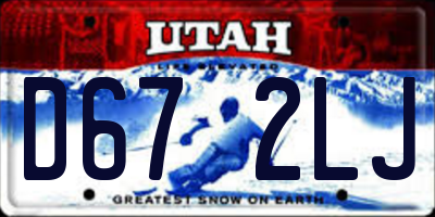 UT license plate D672LJ