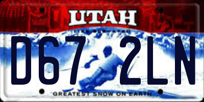 UT license plate D672LN