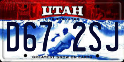 UT license plate D672SJ