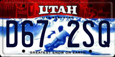 UT license plate D672SQ