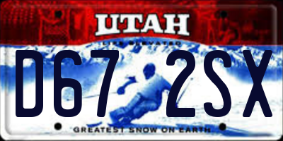 UT license plate D672SX