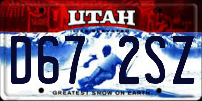 UT license plate D672SZ