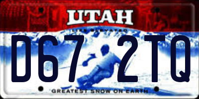 UT license plate D672TQ