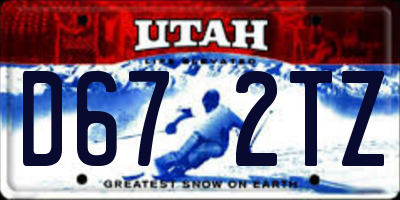 UT license plate D672TZ