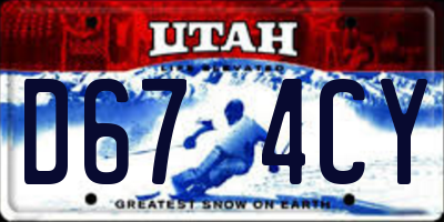 UT license plate D674CY