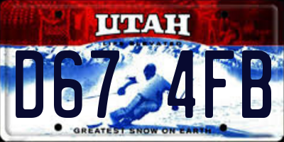 UT license plate D674FB