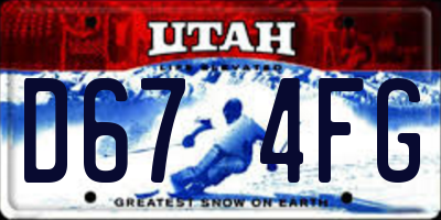 UT license plate D674FG