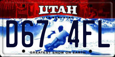 UT license plate D674FL